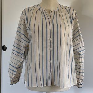 Madewell | peasant top blue stripe